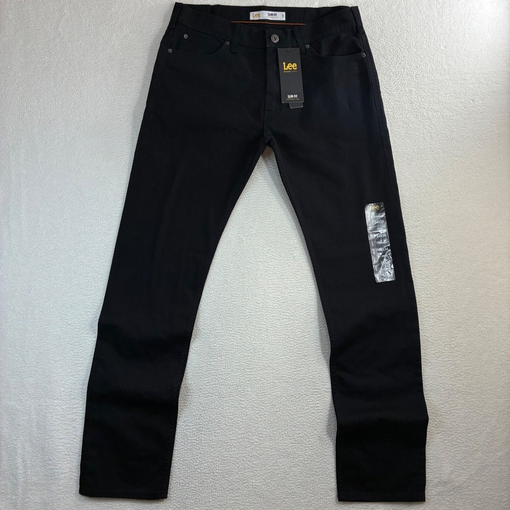 Lee Modern Series Slim Tapered Jeans Men 34x34 Black Stretch Casual Comfort NWT